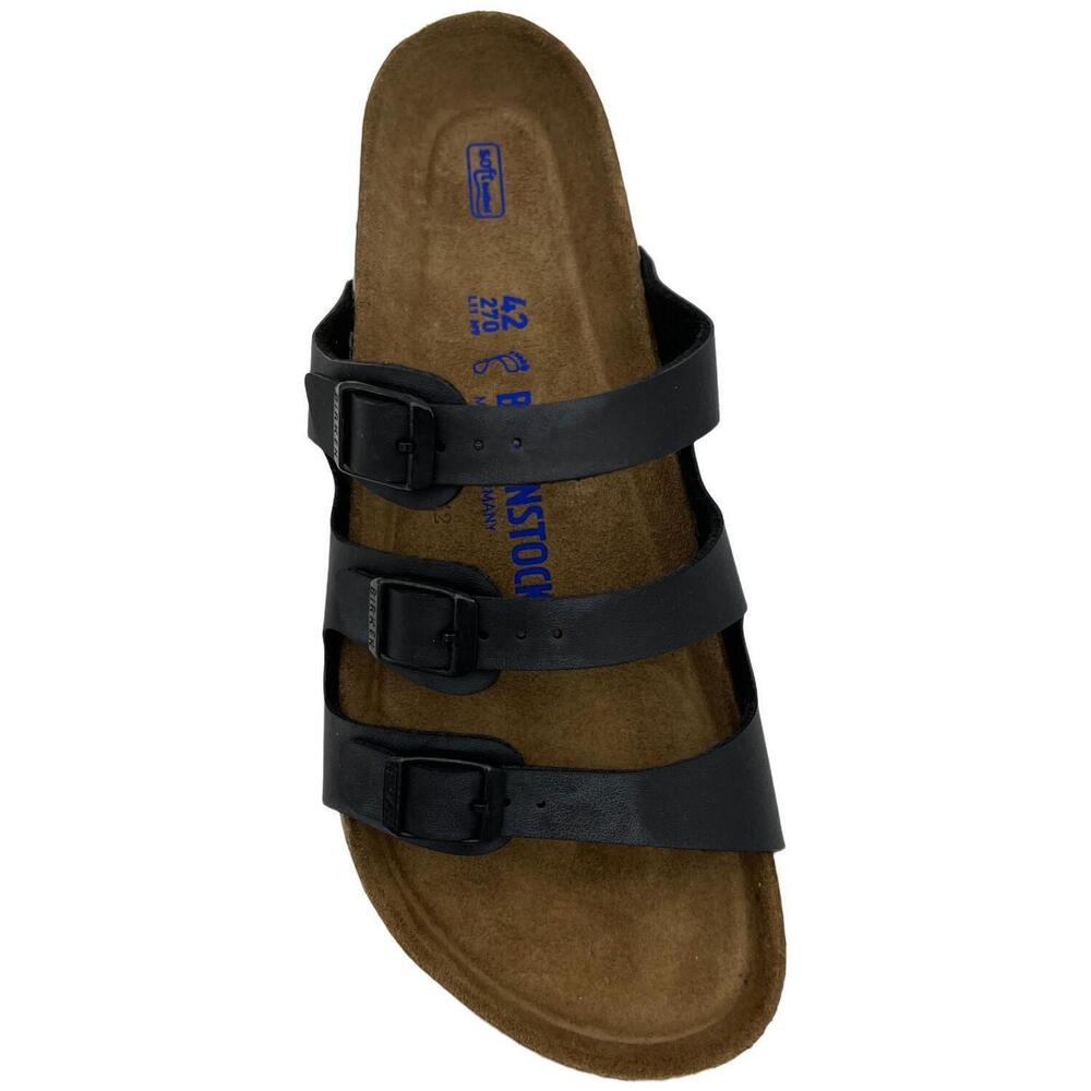 Birkenstock Women's Florida Soft Footbed Slide Sandal Black - Wide - Picture 2 of 3